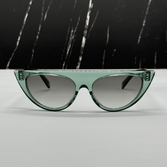 NEW CL40228I 93B CELINE GREEN GREY CAT EYE WOMEN CELINE SUNGLASSES - Picture 3 of 9